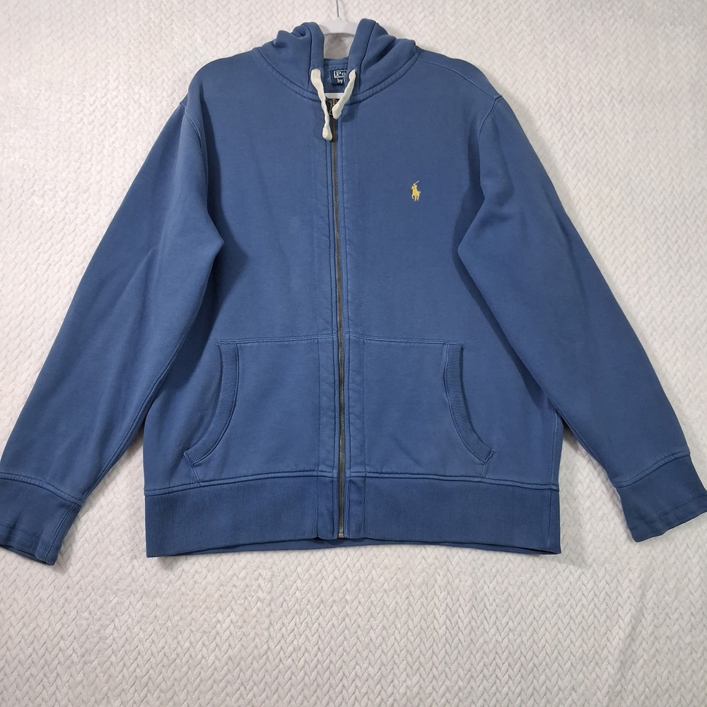 Vintage Polo Ralph Lauren Full Zip Hoodie Mens XL Blue.